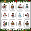 CHRISTMAS SNOWMEN DIAMOND PAINTING KEYCHAINS - 12 SET