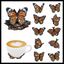 MONARCH BUTTERFLIES DIAMOND PAINTING COASTERS - SET OF 10