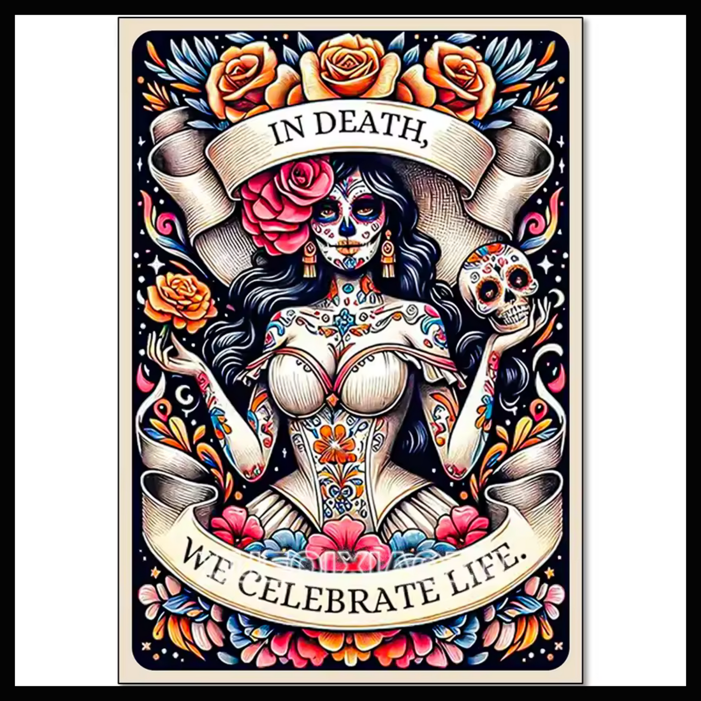 DAY OF THE DEAD TAROT DIAMOND PAINTING KIT - FULL SQUARE, 16x20
