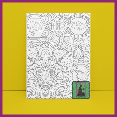 VALENTINES ZENTANGLE PREDRAWN CANVAS PANEL