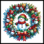 SNOWMAN WREATH DIAMOND PAINTING KIT - PARTIAL/SPECIAL 12x12