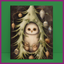 WHIMSICAL CHRISTMAS MAMA OWL AND BABIES CANVAS PRINT (9"x13")