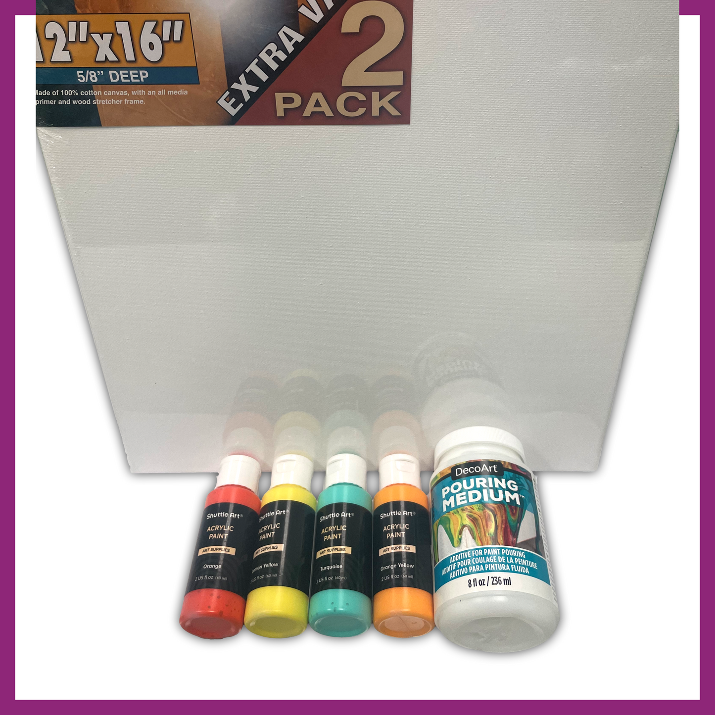 BUNDLE SET - ACRYLIC POURING WITH CANVASES