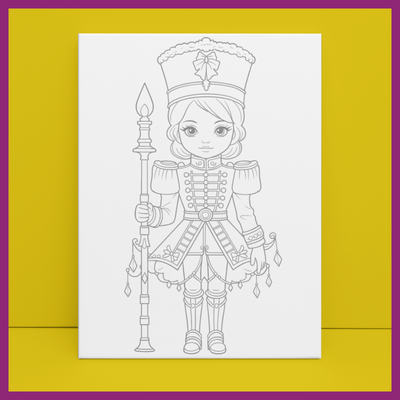 CHRISTMAS GIRL SOLDIER PREDRAWN CANVAS PANEL