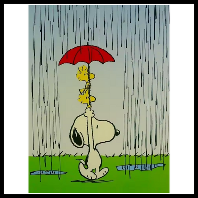 SNOOPY & BIRDS IN RAIN DIAMOND PAINTING KIT - FULL ROUND 12x16