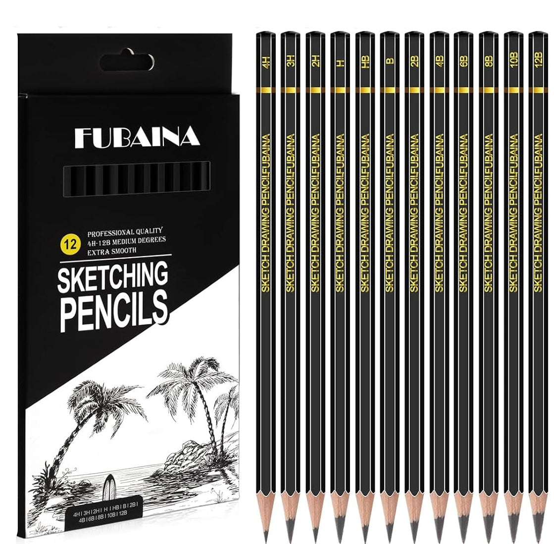 FUBAINA GRAPHITE SKETCH PENCIL SET OF 12 (12B-4H)