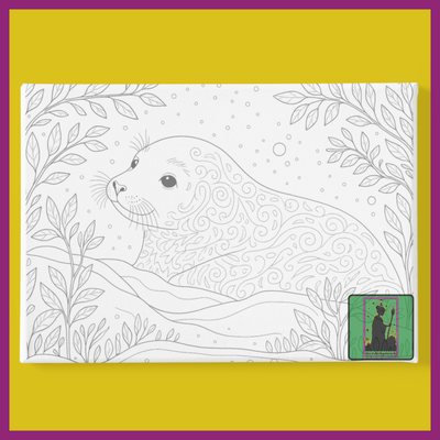 WINTER SEAL PREDRAWN CANVAS PANEL