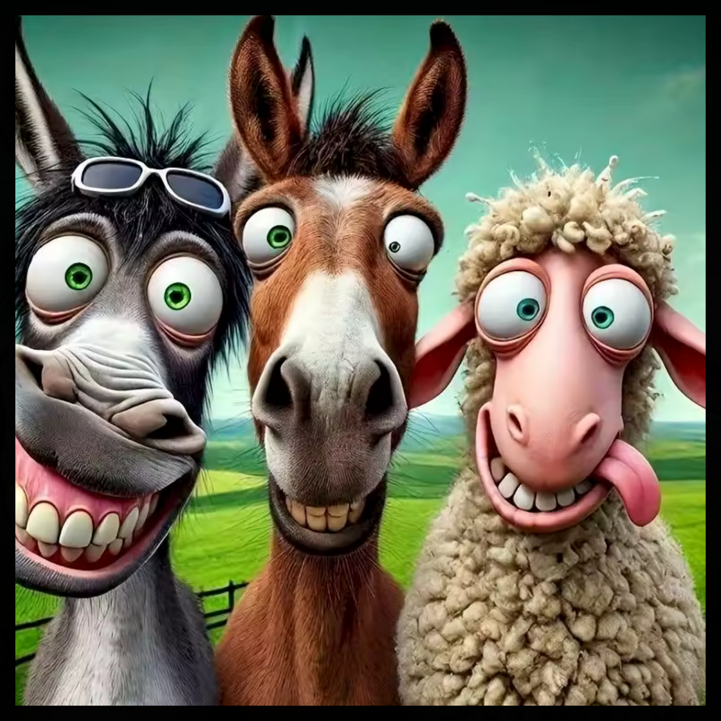 SELFIE ANIMALS DIAMOND PAINTING KIT - FULL 16x16