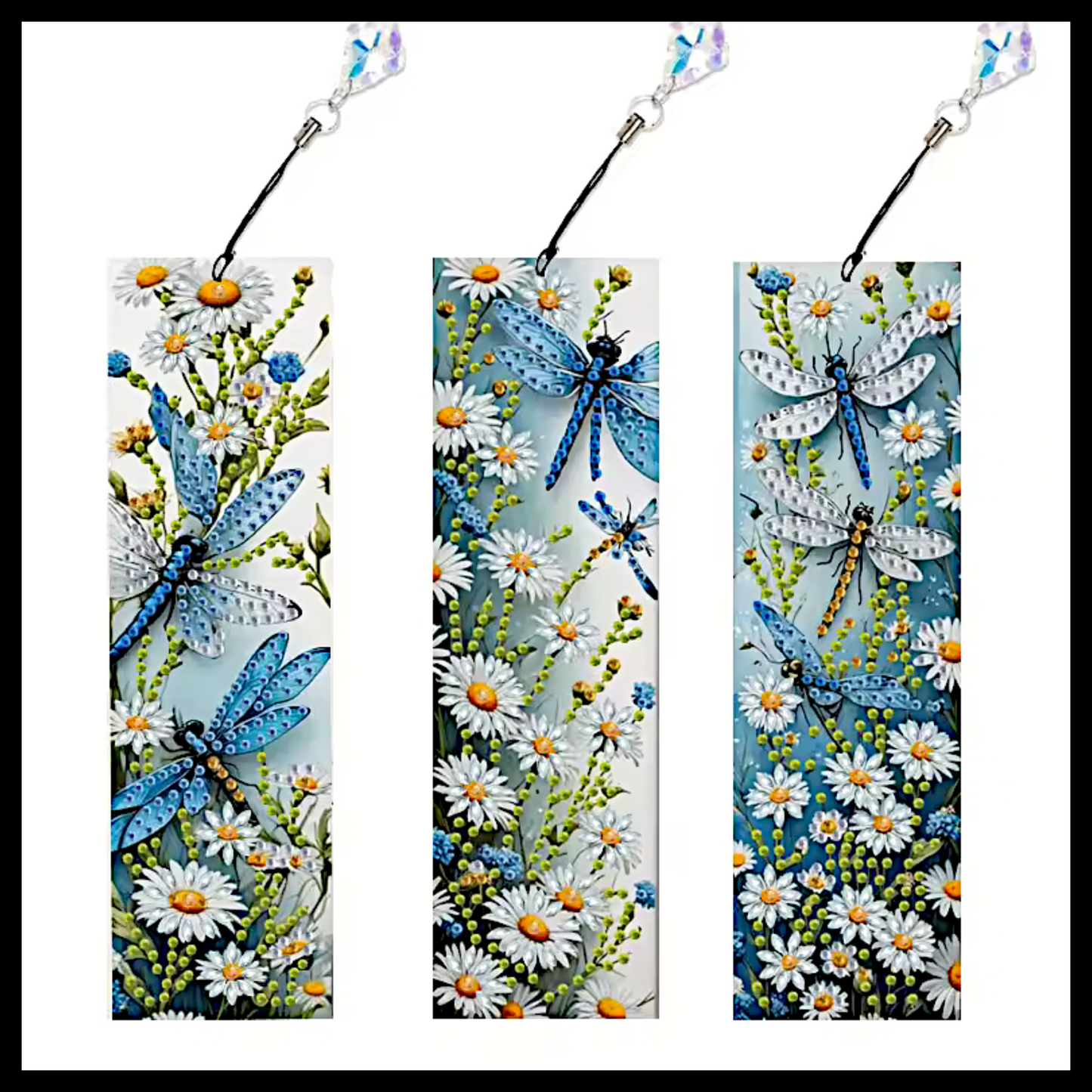 3 SET DRAGONFLY BOOKMARKS DIAMOND PAINTING KIT