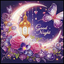 GOODNIGHT BUTTERFLY MOON DIAMOND PAINTING KIT - PARTIAL/ SPECIAL DRILLS 12x12