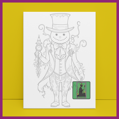 PREDRAWN CANVAS PANEL PAINT KIT GOTHIC SNOWMAN