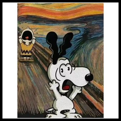 SNOOPY & CHARLIE BROWN THE SCREAM DIAMOND PAINTING KIT - FULL ROUND 12x16