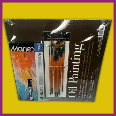 BUNDLE SET - MARIE'S OIL PAINT WITH CANVAS PAD SET