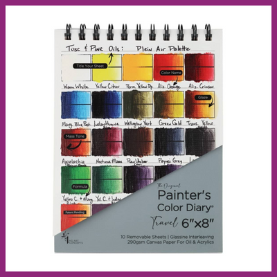 PAINTER'S TRAVEL COLOR DIARY WIRE BOUND 6"x 8" FOR OILS & ACRYLICS