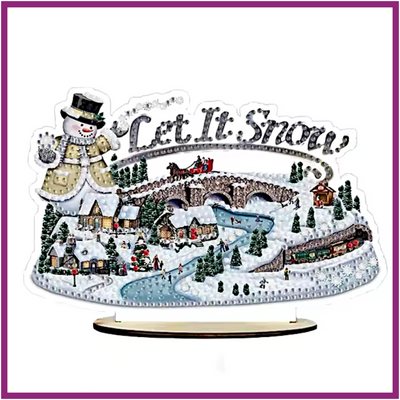 LET IT SNOW SCENE TABLETOP DIAMOND PAINTING KIT