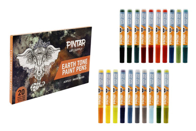 Pintar Earth Tone Acrylic Paint Pen Set - 0.7mm - 20PK