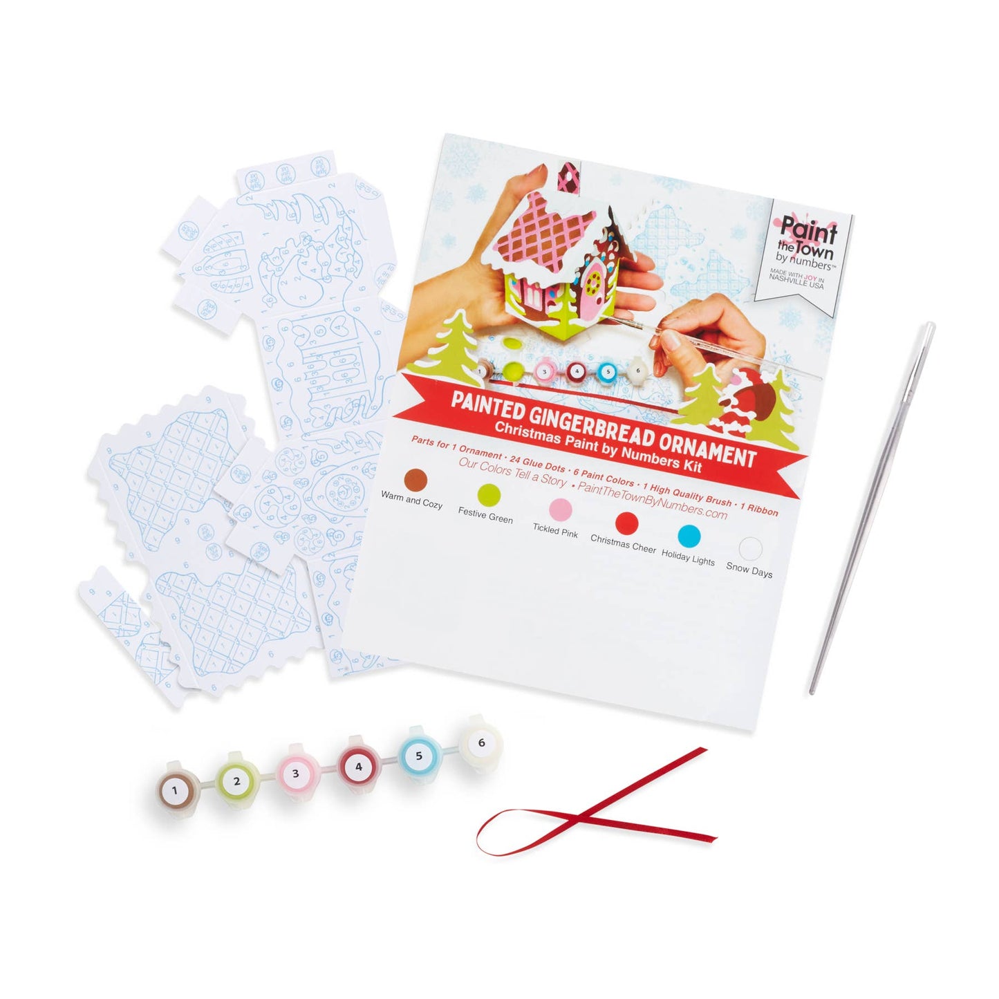 Gingerbread House Christmas Ornament Paint by Number Kit