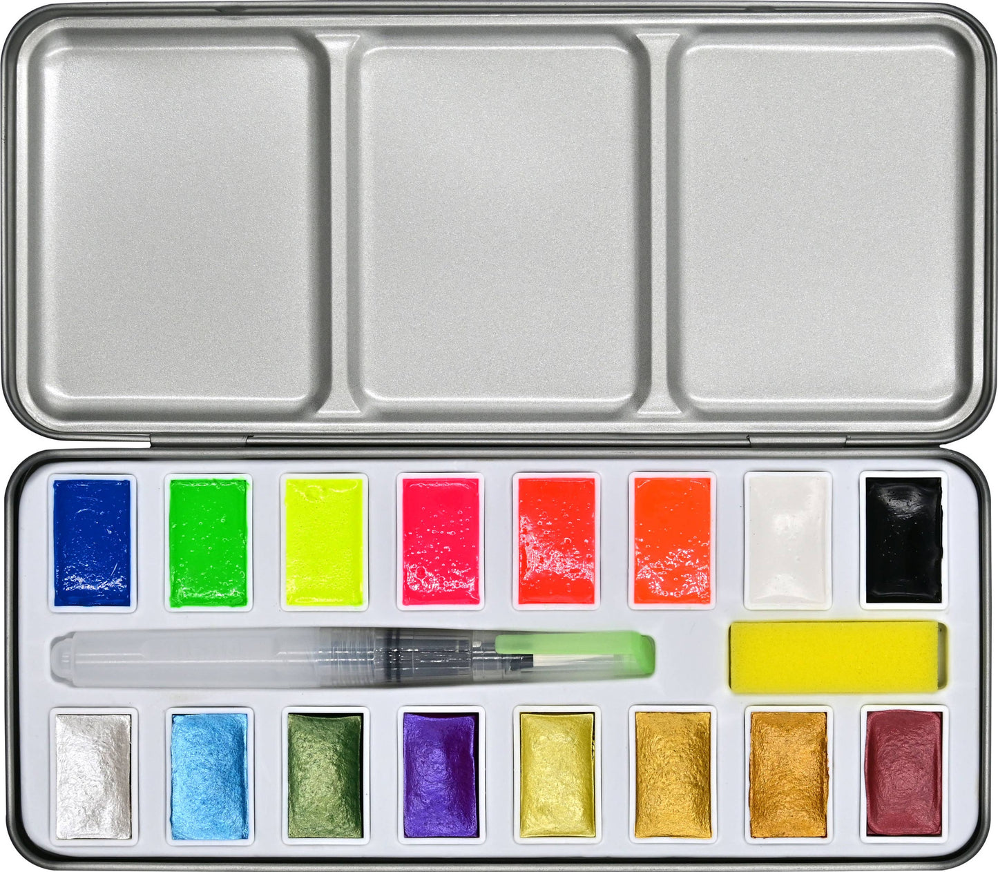 Studio Series Metallic & Neon Watercolor Paint Set (Set of 16 Colors)