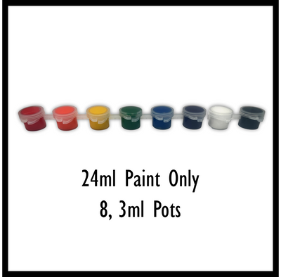PAINT POTS FOR PREDRAWN CANVAS PAINT KITS BASIC COLORS 8 COLORS