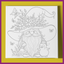 GNOME WITH BABY PENQUIN PREDRAWN CANVAS PANEL