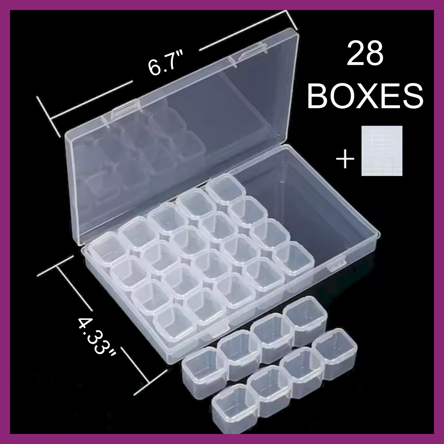 PLASTIC DIAMOND DRILL STORAGE CASE - 28 GRID