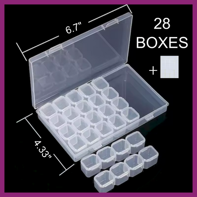 PLASTIC DIAMOND DRILL STORAGE CASE - 28 GRID