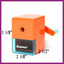 MANUAL HAND CRANK PENCIL SHARPENER - ORANGE & BLUE