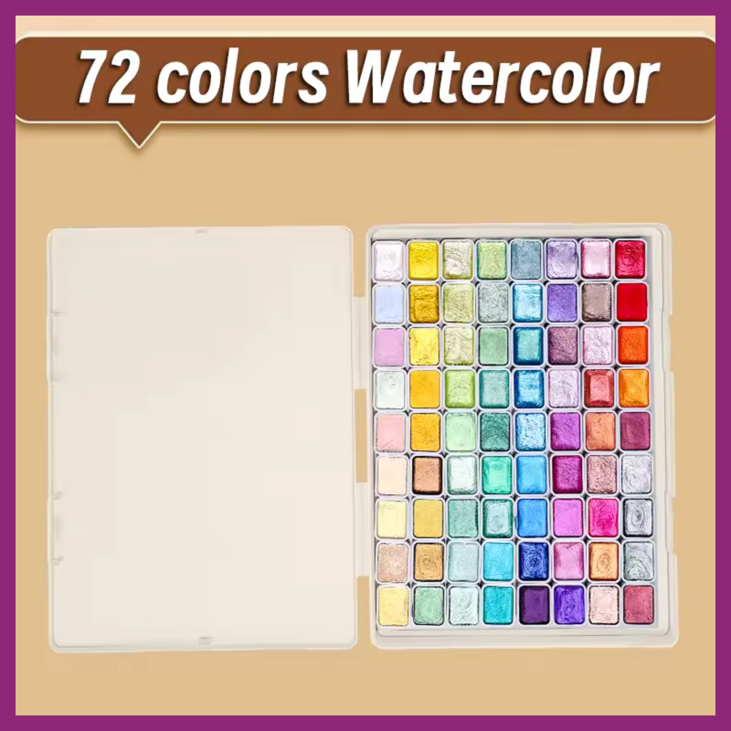 72 COLORS MINI PEARLESCENT WATERCOLOR PAINT PANS
