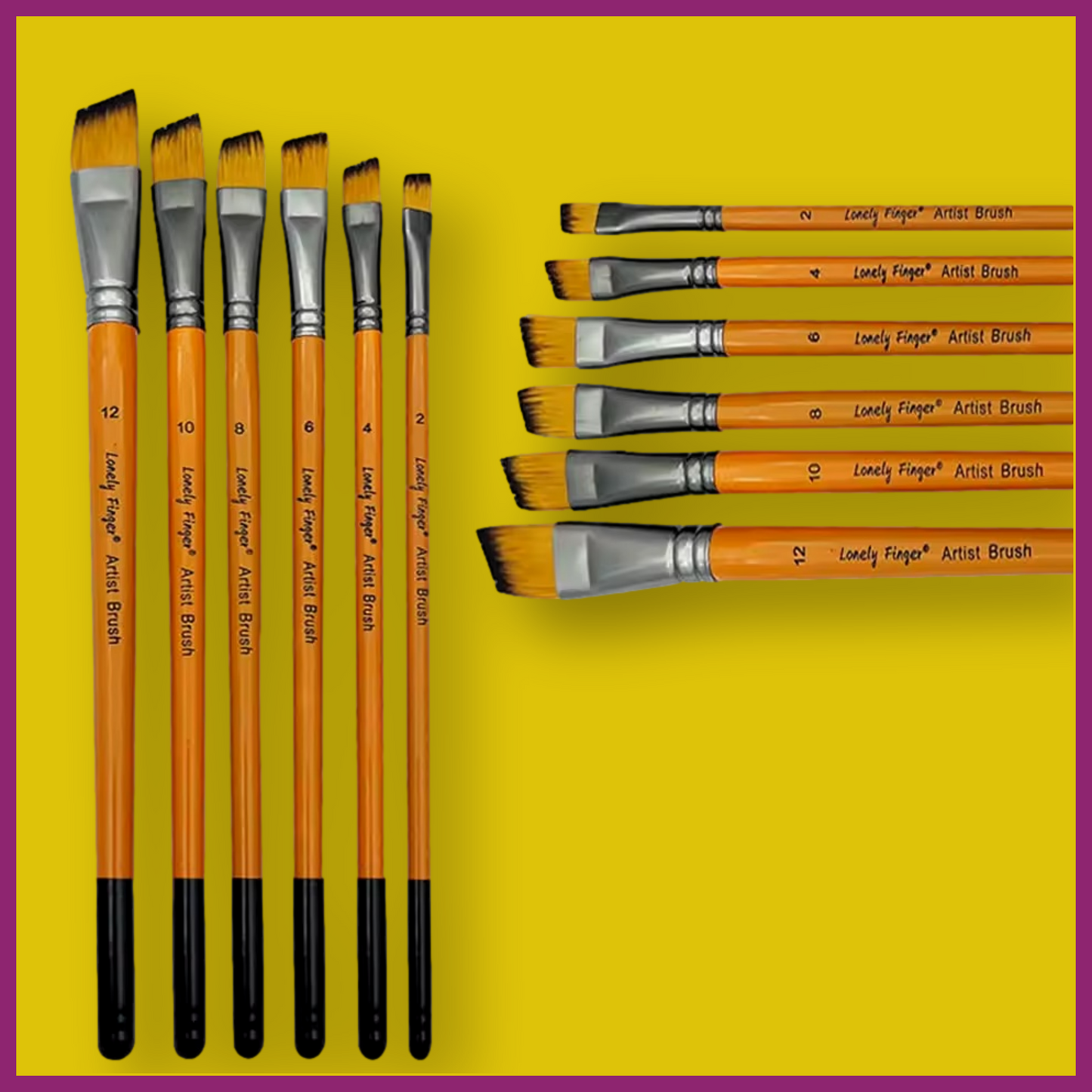 LONELY FINGER 6PC NYLON BRUSH SETS - 6 SIZES PER BRUSH TYPE