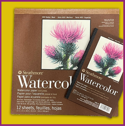 STRATHMORE 400 SERIES WATERCOLOR PAD - COLD PRESS - 12 SHEETS