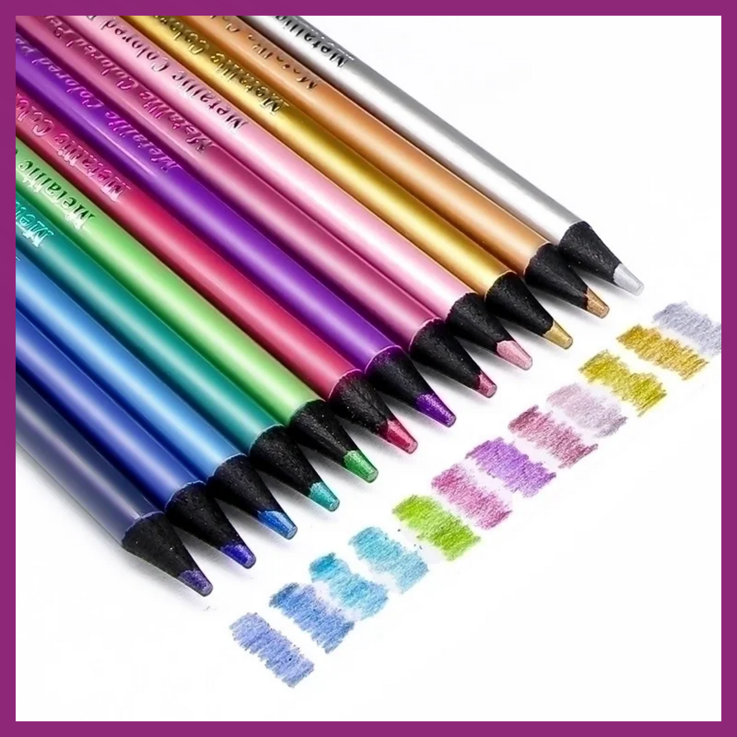 BRUTFUNER METALLIC COLORED PENCIL SET OF 12