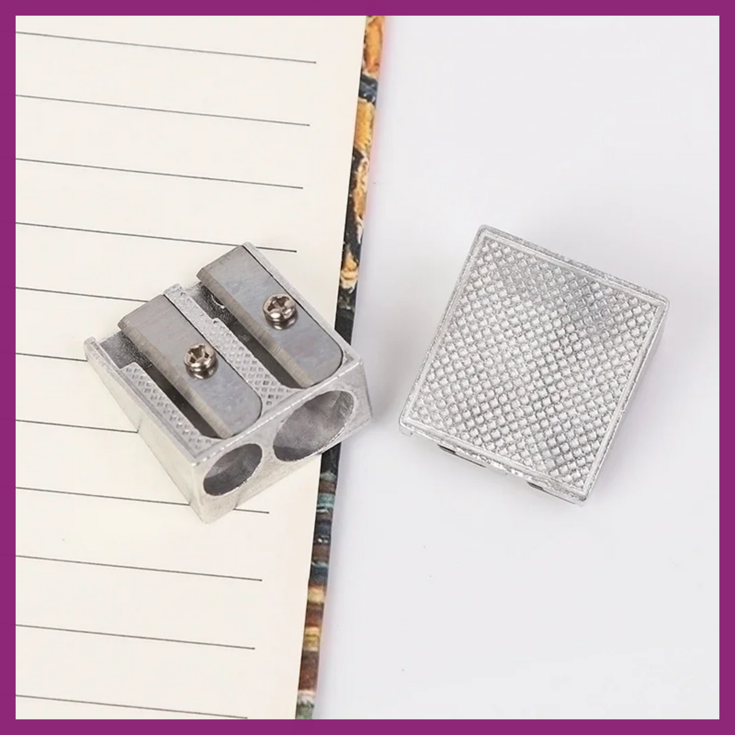 DOUBLE HOLE ALUMINUM ALLOY PENCIL SHARPENER