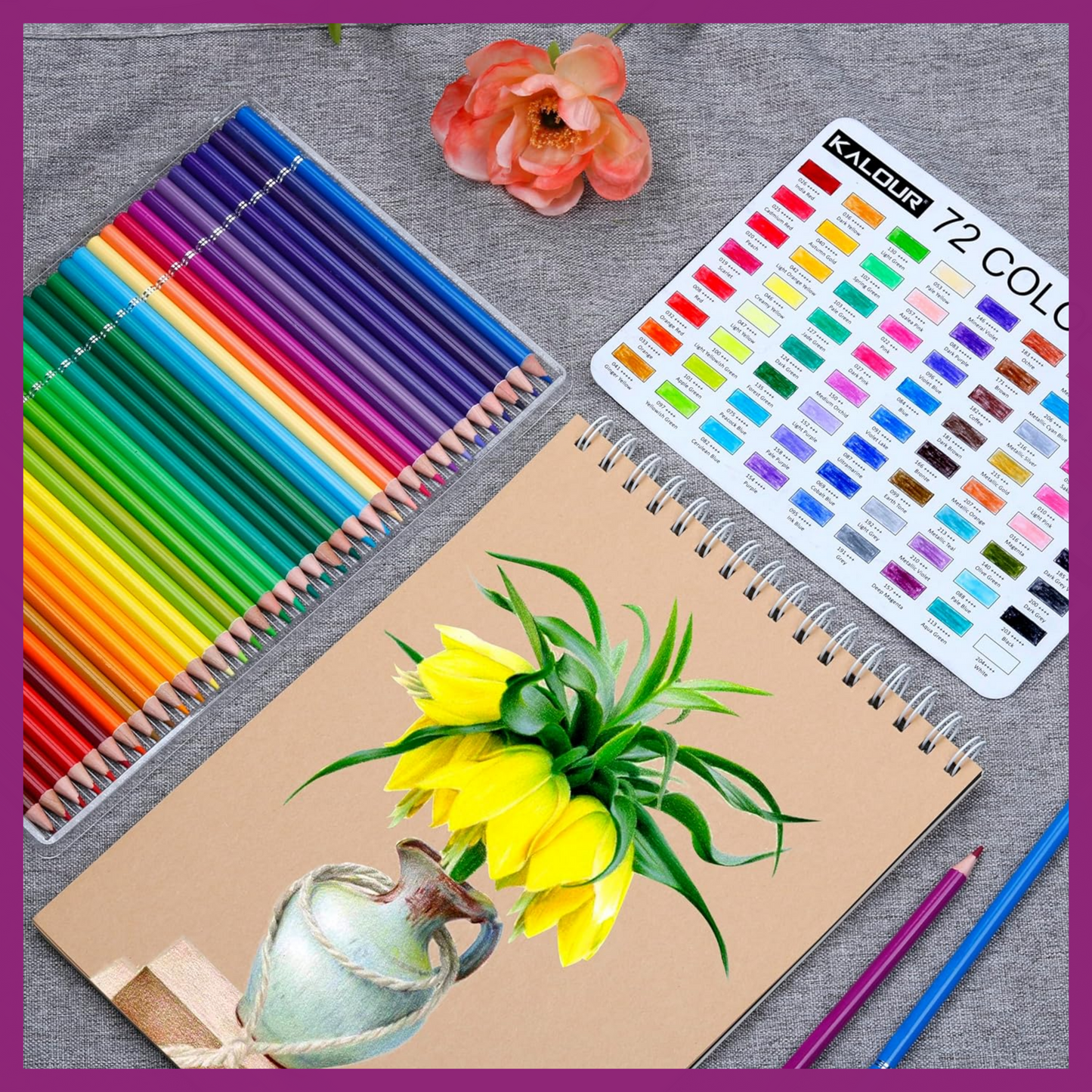 KALOUR 72 COUNT COLORED PENCIL SET