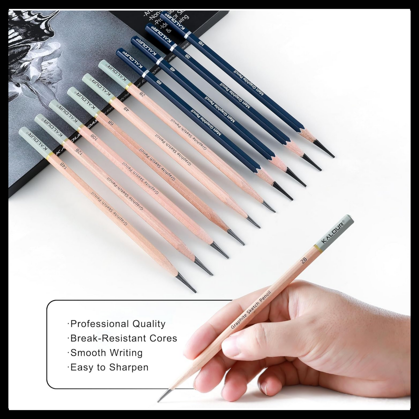 KALOUR 25 PIECE PRO SKETCH PENCIL SET