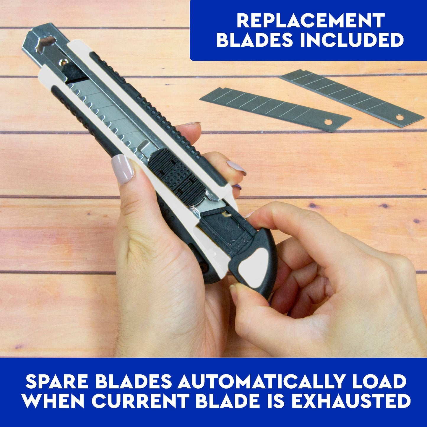 Heavy Duty 18 mm Snap-Off Utility Knife + 2 Blades