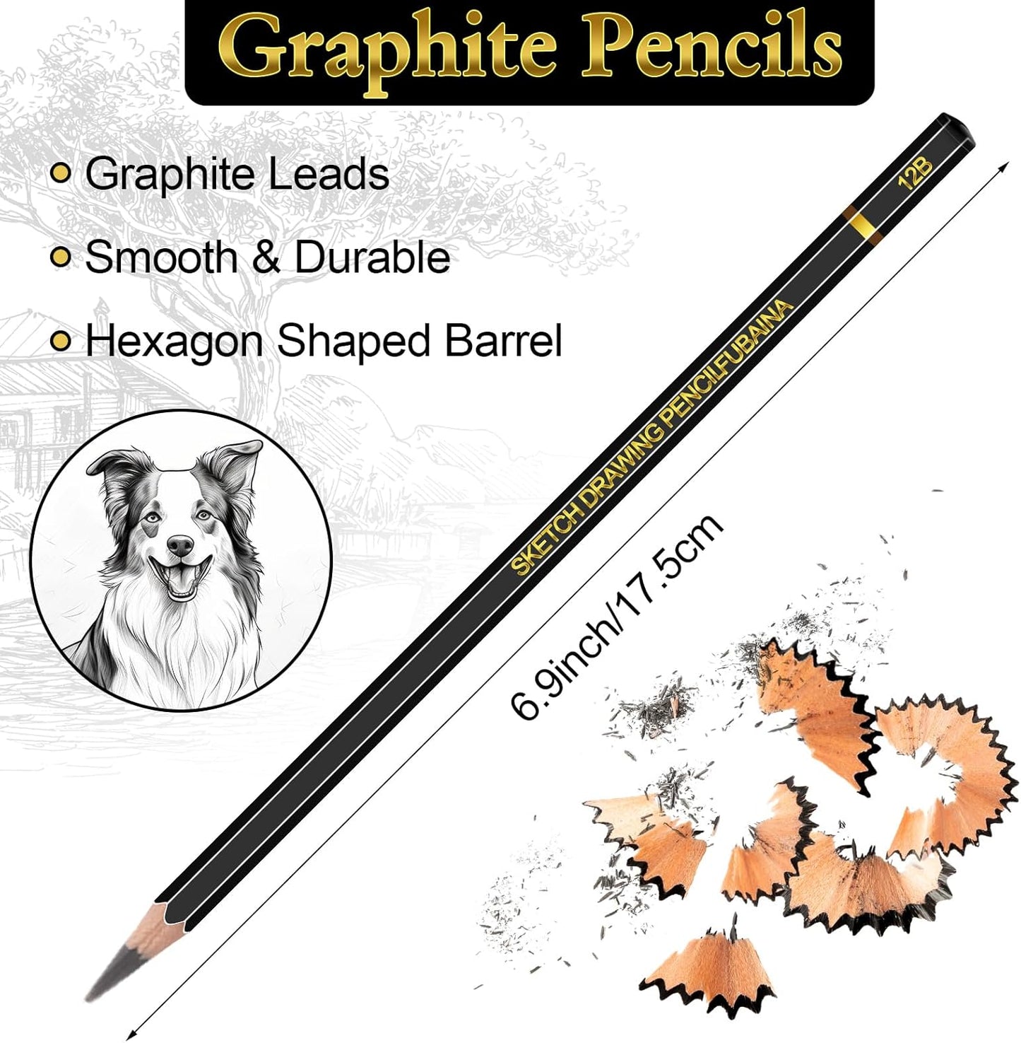 FUBAINA GRAPHITE SKETCH PENCIL SET OF 12 (12B-4H)