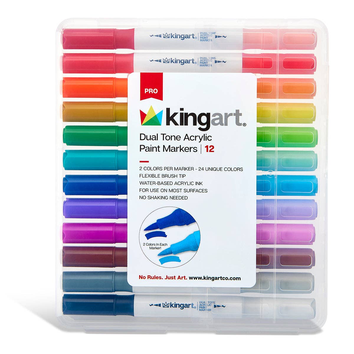 Dual Tone Acrylic Markers 12 Pens / 24 Colors