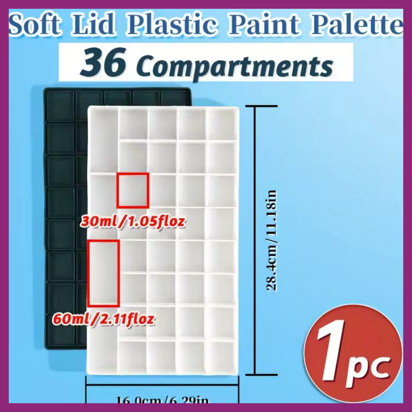 PLASTIC WELLED PALETTE BOX WITH SOFT LID