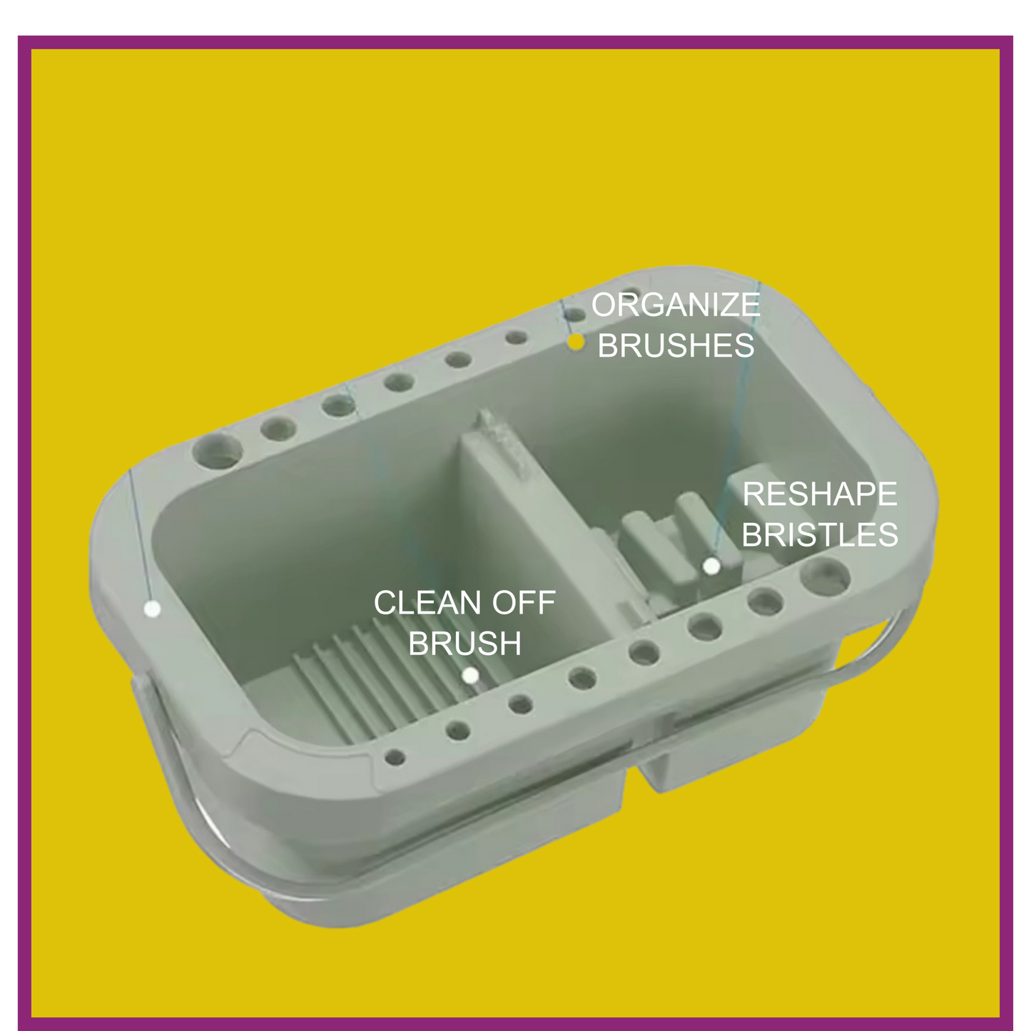 PORTABLE PAINT BRUSH WASHER WITH LID PALETTE HANDLE