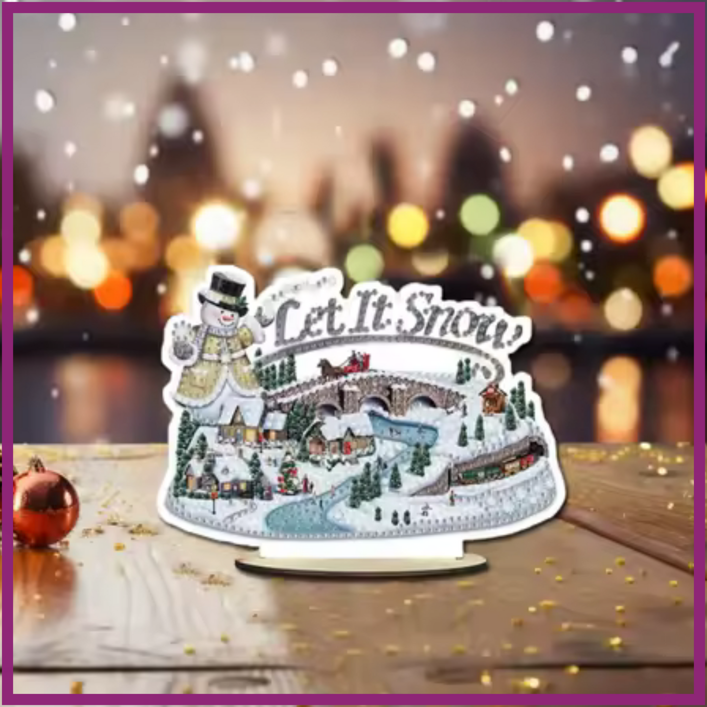 LET IT SNOW SCENE TABLETOP DIAMOND PAINTING KIT