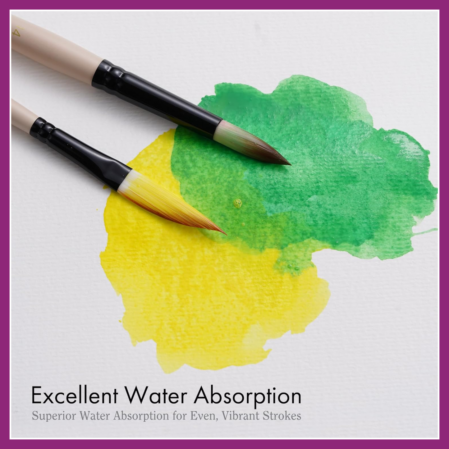 WATERCOLOR PAINTBRUSH SET OF 8 NYLON BRUSHES
