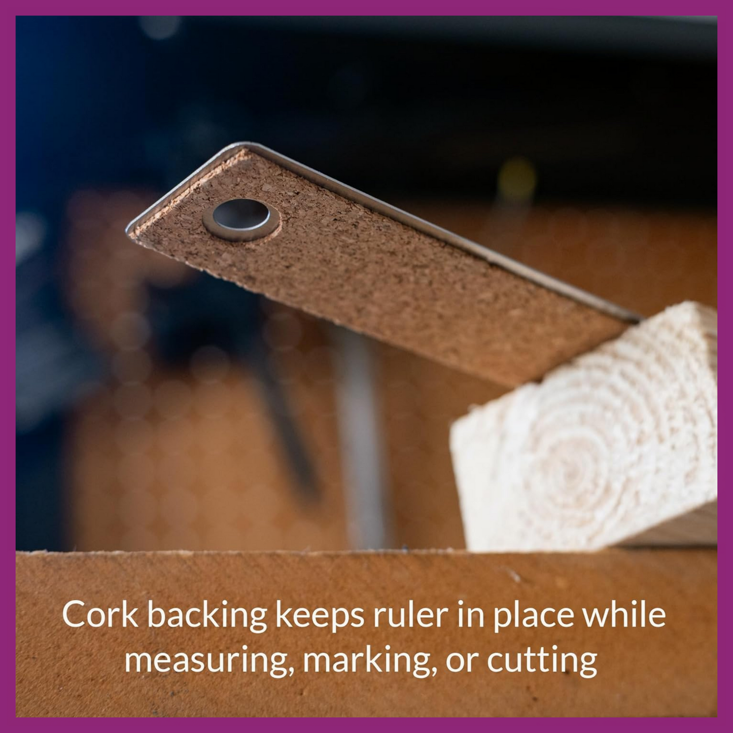 STAINLESS STEEL RULER 12" WITH CORK BACKING