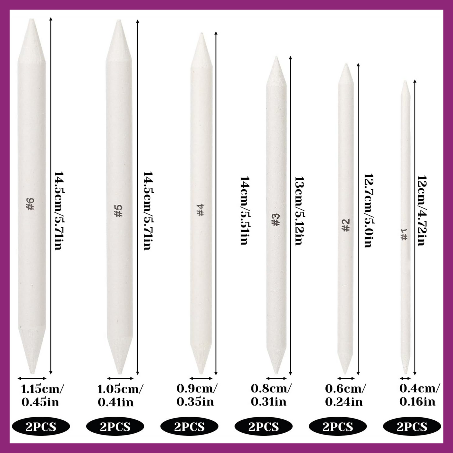 BLENDING STUMPS SIX SIZES - 12PK