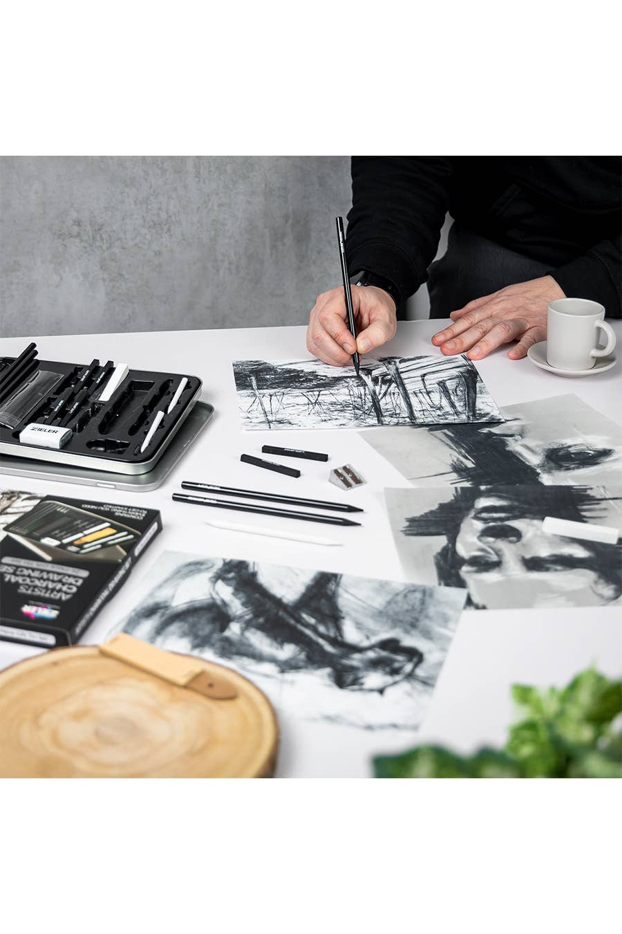 Zieler® 24 Piece Artists Charcoal Drawing Set