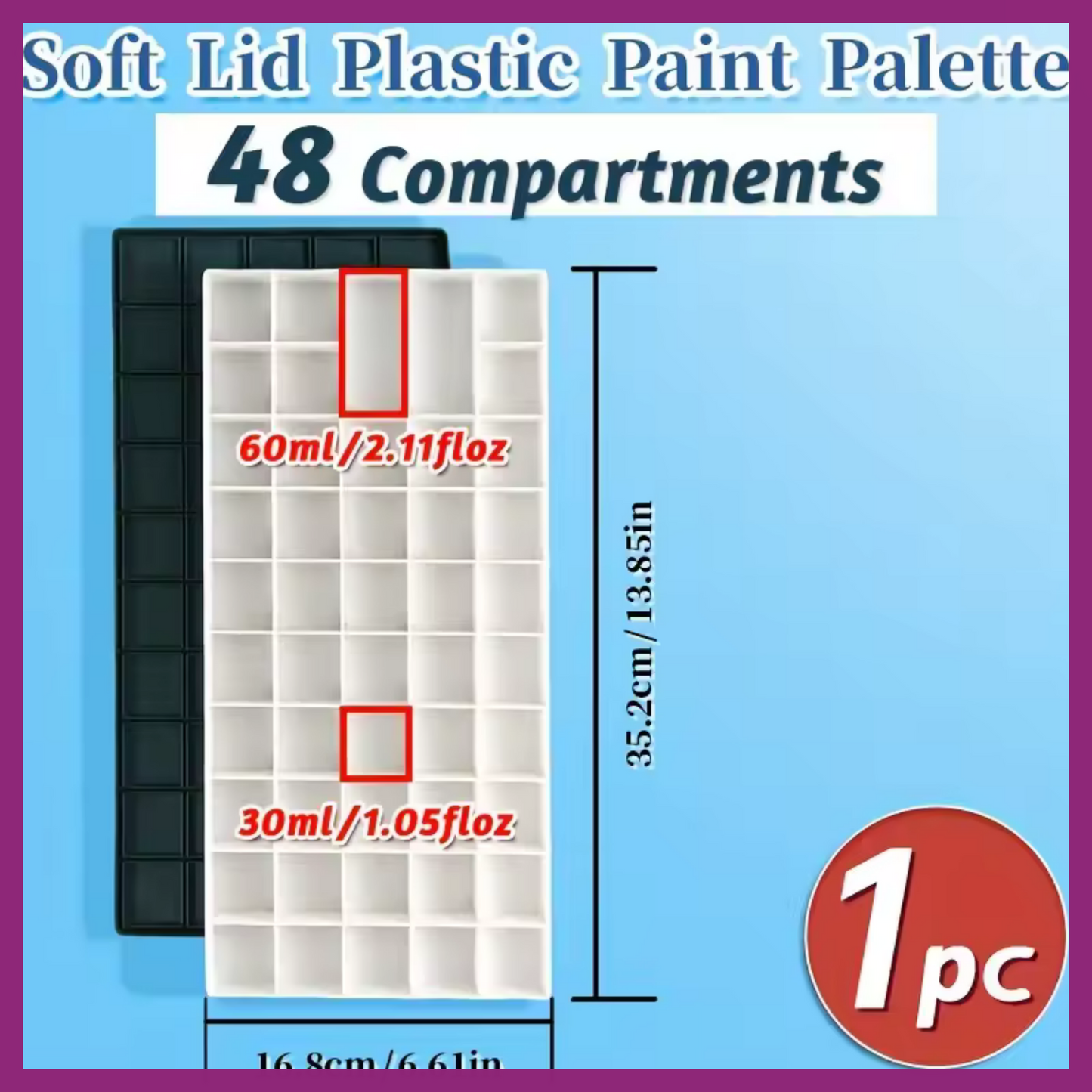 PLASTIC WELLED PALETTE BOX WITH SOFT LID