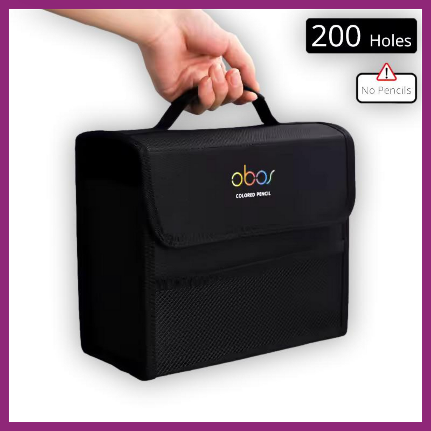 200 SLOT BLACK BAG FOR COLORED PENCILS