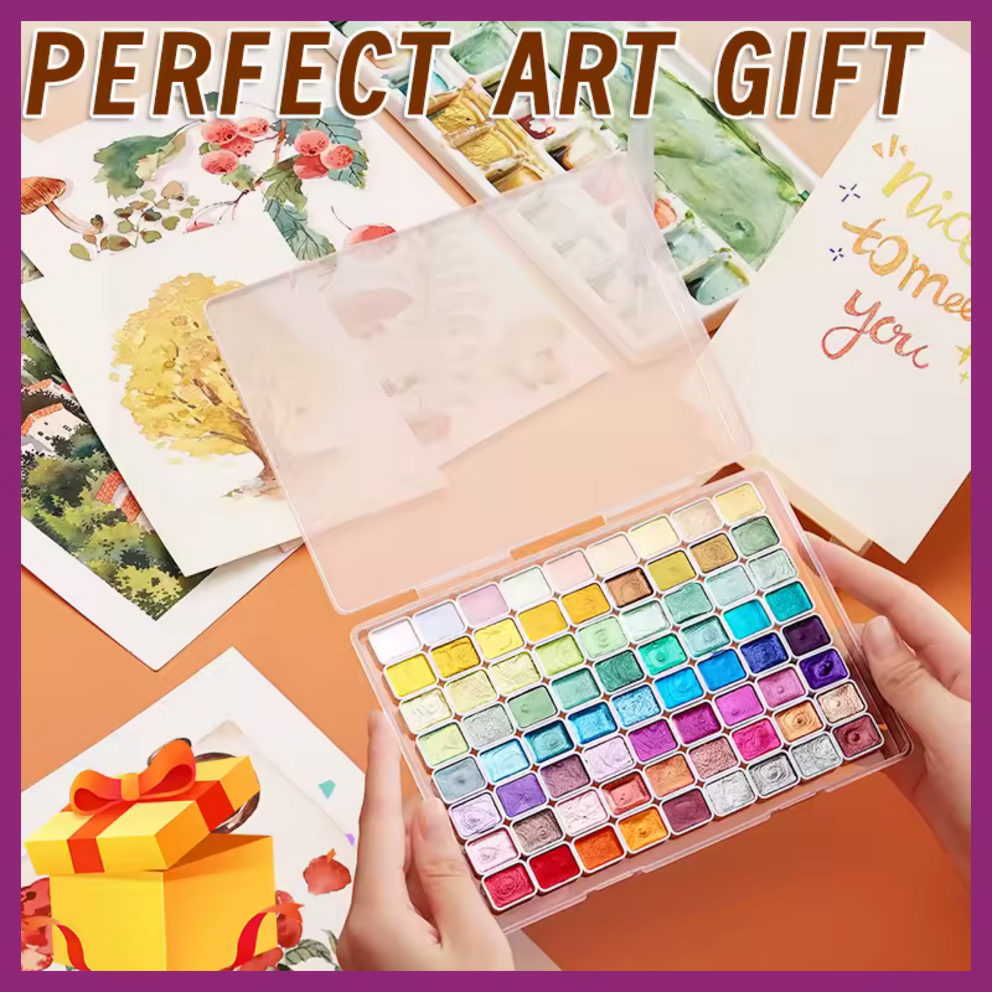 72 COLORS MINI PEARLESCENT WATERCOLOR PAINT PANS