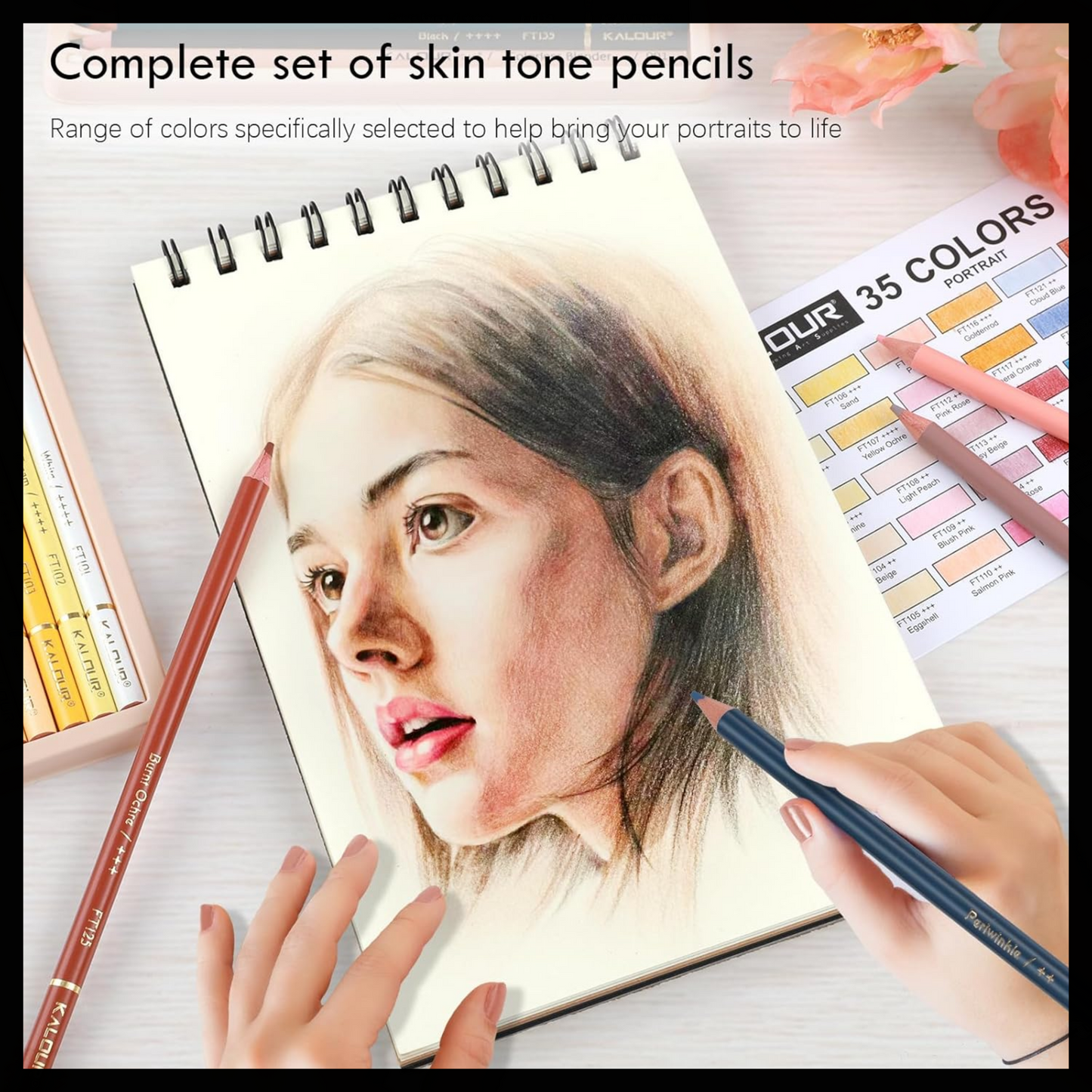 KALOUR SKIN TONES COLORED PENCIL SET OF 36
