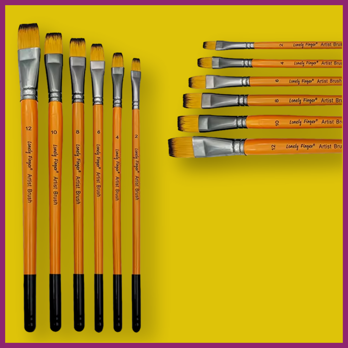 LONELY FINGER 6PC NYLON BRUSH SETS - 6 SIZES PER BRUSH TYPE