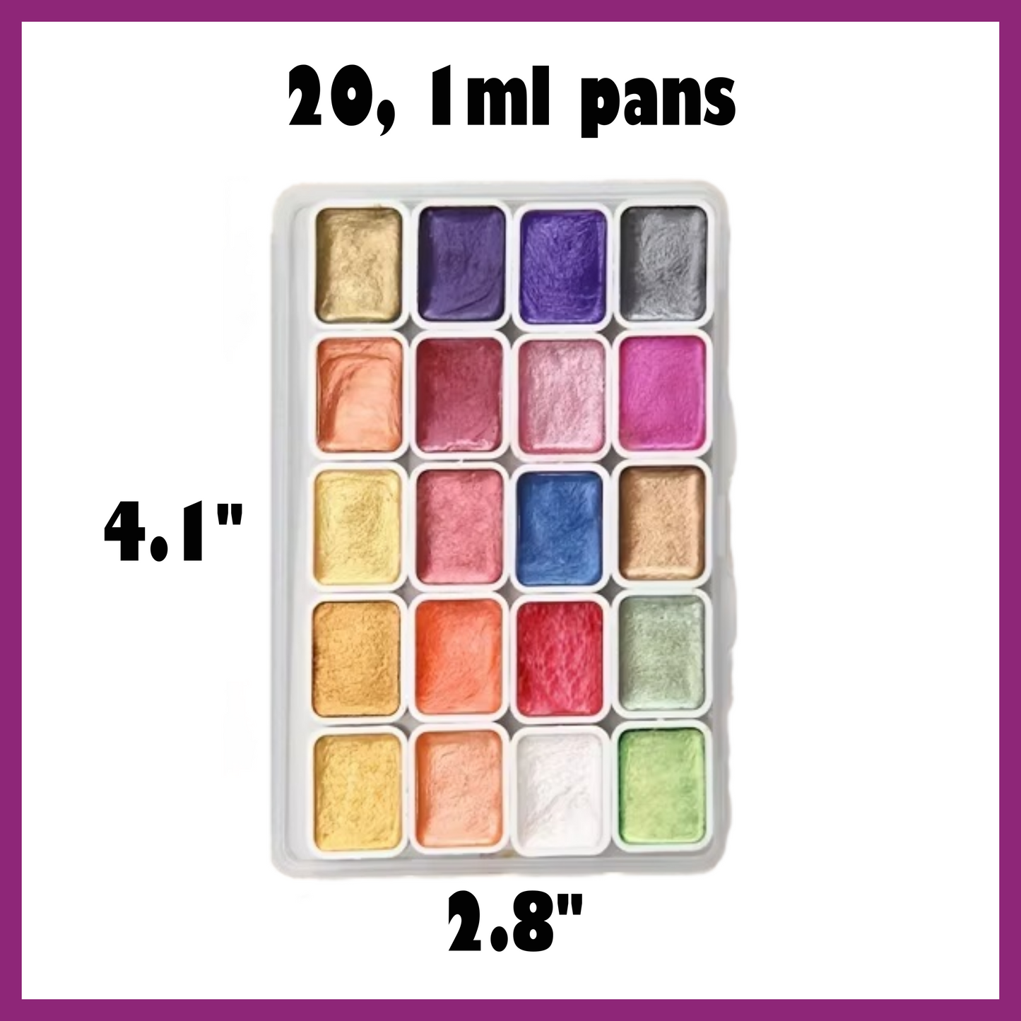 20 COLORS MINI WATERCOLOR PAINT PANS